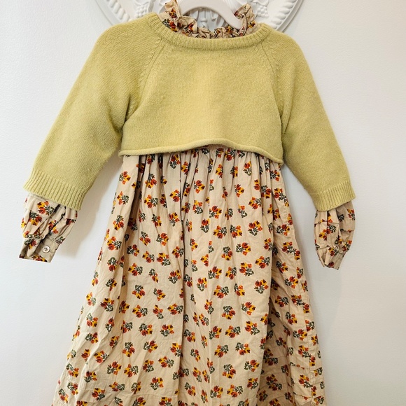 Claudine Los Angeles Liberty London fall winter floral dress + sweater size 4 - Picture 1 of 11